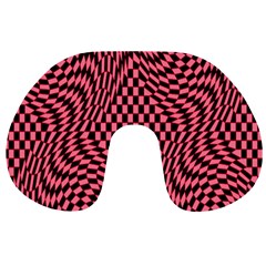 Illusion Waves Pattern Travel Neck Pillow by Sparkle