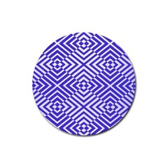 Illusion Waves Pattern Rubber Round Coaster (4 Pack) by Sparkle