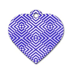 Illusion Waves Pattern Dog Tag Heart (one Side) by Sparkle