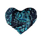 Strange Glow Standard 16  Premium Flano Heart Shape Cushions Back