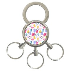 Abstract Multicolored Shapes 3-ring Key Chain by SychEva