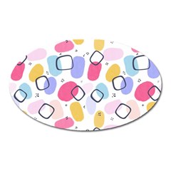 Abstract Multicolored Shapes Oval Magnet by SychEva