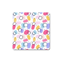 Abstract Multicolored Shapes Square Magnet by SychEva