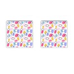 Abstract Multicolored Shapes Cufflinks (Square) Front(Pair)