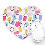 Abstract Multicolored Shapes Heart Mousepads Front