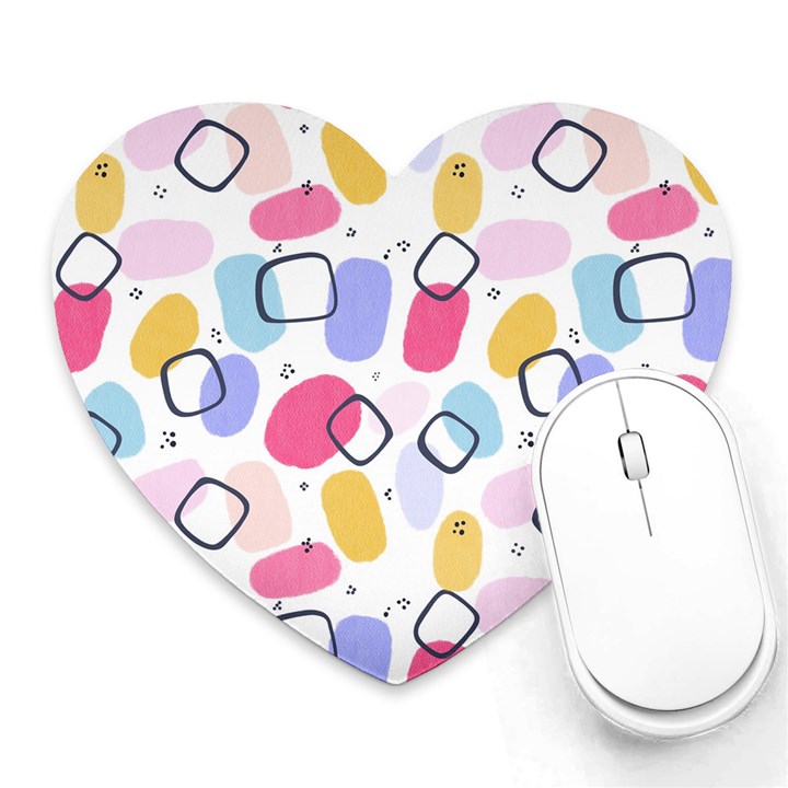 Abstract Multicolored Shapes Heart Mousepads