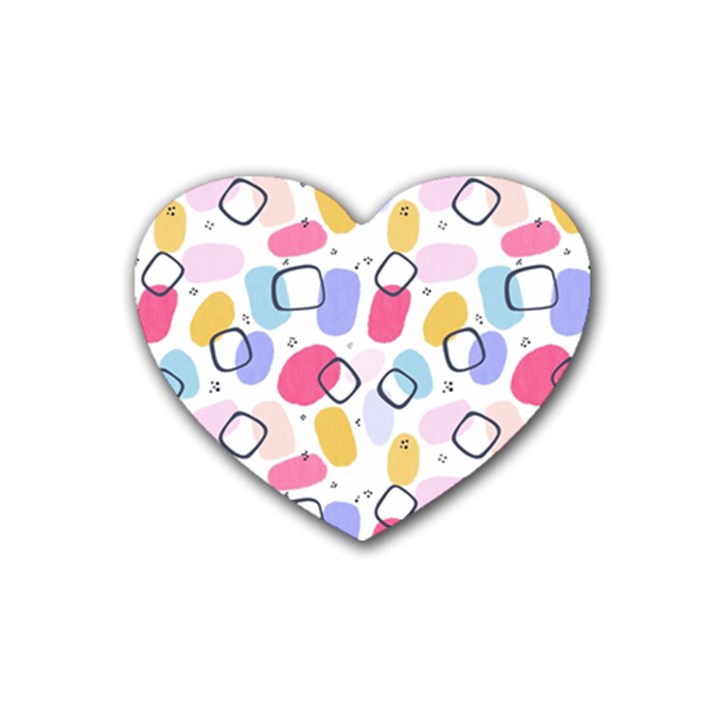 Abstract Multicolored Shapes Rubber Coaster (Heart)