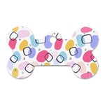 Abstract Multicolored Shapes Dog Tag Bone (One Side) Front