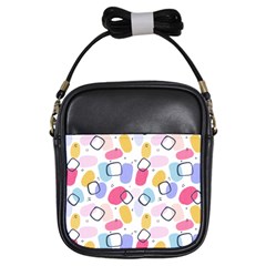 Abstract Multicolored Shapes Girls Sling Bag by SychEva