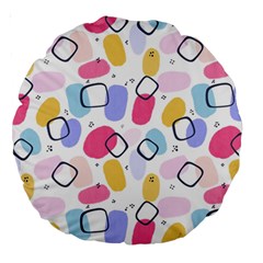 Abstract Multicolored Shapes Large 18  Premium Round Cushions by SychEva