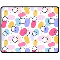 Abstract Multicolored Shapes Double Sided Fleece Blanket (medium)  by SychEva