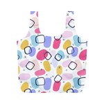 Abstract Multicolored Shapes Full Print Recycle Bag (M) Front