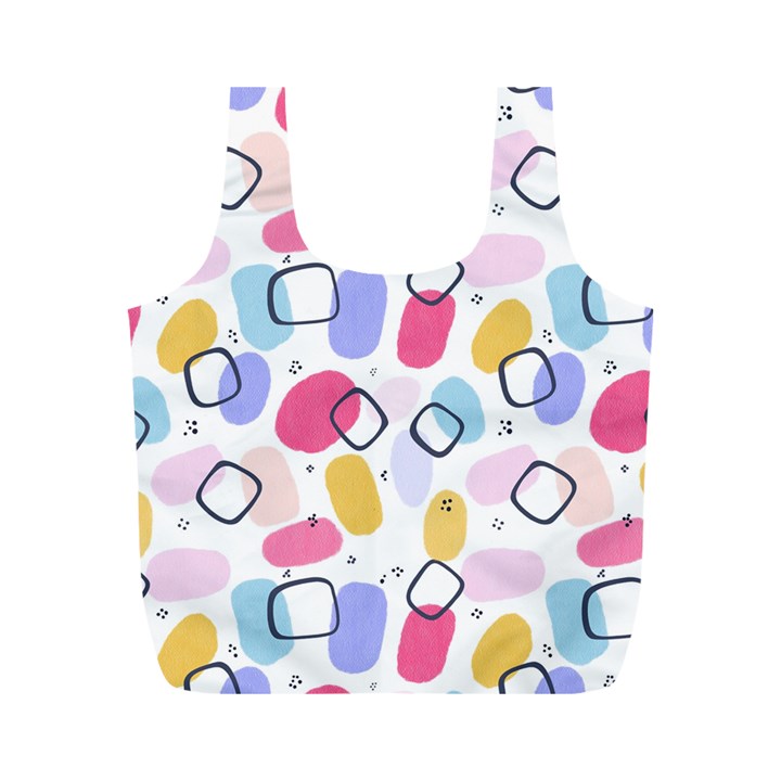 Abstract Multicolored Shapes Full Print Recycle Bag (M)