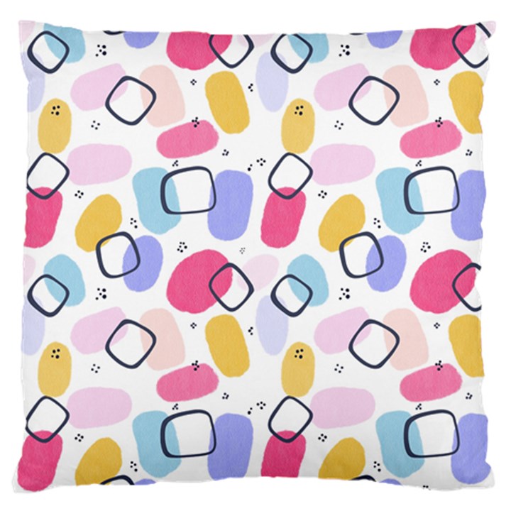 Abstract Multicolored Shapes Large Flano Cushion Case (Two Sides)