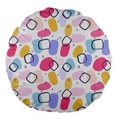 Abstract Multicolored Shapes Large 18  Premium Flano Round Cushions by SychEva