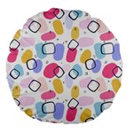 Abstract Multicolored Shapes Large 18  Premium Flano Round Cushions Front