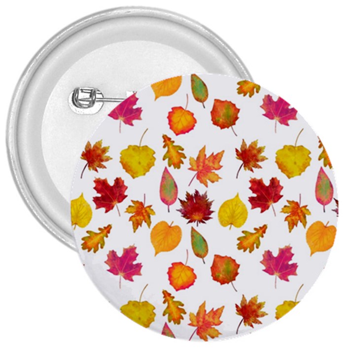 Watercolor Autumn Leaves 3  Buttons