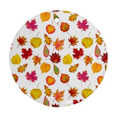 Watercolor Autumn Leaves Ornament (round) by SychEva