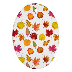 Watercolor Autumn Leaves Ornament (oval) by SychEva