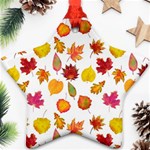 Watercolor Autumn Leaves Ornament (Star) Front