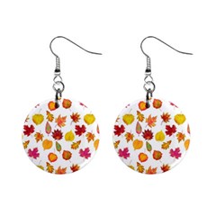 Watercolor Autumn Leaves Mini Button Earrings by SychEva