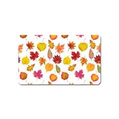 Watercolor Autumn Leaves Magnet (name Card) by SychEva