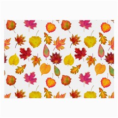 Watercolor Autumn Leaves Large Glasses Cloth by SychEva