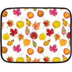 Watercolor Autumn Leaves Fleece Blanket (mini) by SychEva