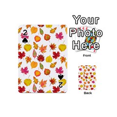 Watercolor Autumn Leaves Playing Cards 54 Designs (mini) by SychEva