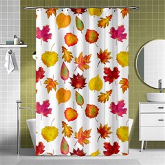 Watercolor Autumn Leaves Shower Curtain 48  X 72  (small)  by SychEva