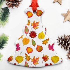 Watercolor Autumn Leaves Christmas Tree Ornament (two Sides) by SychEva