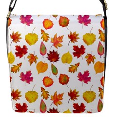 Watercolor Autumn Leaves Flap Closure Messenger Bag (s)