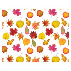 Watercolor Autumn Leaves Double Sided Flano Blanket (medium)  by SychEva