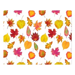 Watercolor Autumn Leaves Double Sided Flano Blanket (large)  by SychEva