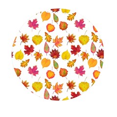 Watercolor Autumn Leaves Mini Round Pill Box (pack Of 3) by SychEva