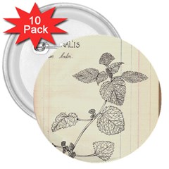 Lemon Balm 3  Buttons (10 Pack)  by Limerence