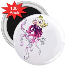 Carnie Squid 3  Magnets (100 Pack) by Limerence