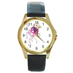 Carnie Squid Round Gold Metal Watch by Limerence