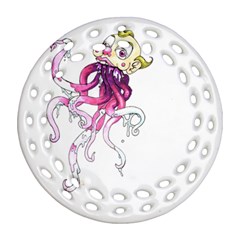 Carnie Squid Round Filigree Ornament (two Sides) by Limerence