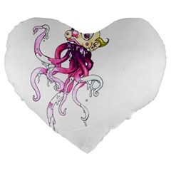 Carnie Squid Large 19  Premium Heart Shape Cushions