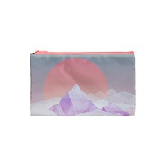 Mountain Sunset Above Clouds Cosmetic Bag (small) by Giving