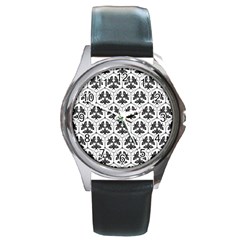 Night Moths Round Metal Watch by SychEva