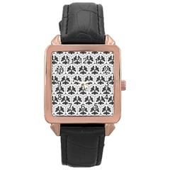 Night Moths Rose Gold Leather Watch  by SychEva