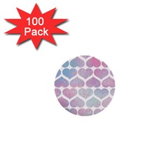 Multicolored Hearts 1  Mini Buttons (100 Pack)  by SychEva