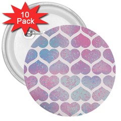 Multicolored Hearts 3  Buttons (10 Pack)  by SychEva