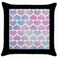 Multicolored Hearts Throw Pillow Case (black) by SychEva