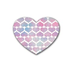 Multicolored Hearts Rubber Coaster (heart) by SychEva