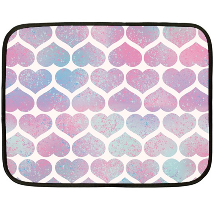 Multicolored Hearts Double Sided Fleece Blanket (Mini) 