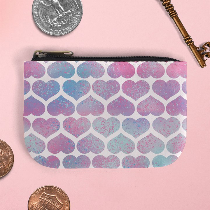 Multicolored Hearts Mini Coin Purse