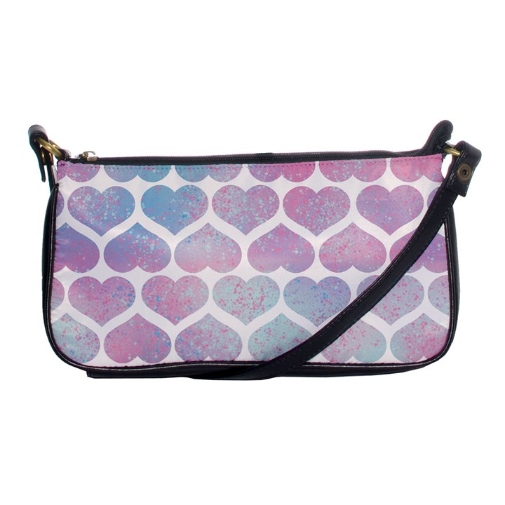 Multicolored Hearts Shoulder Clutch Bag